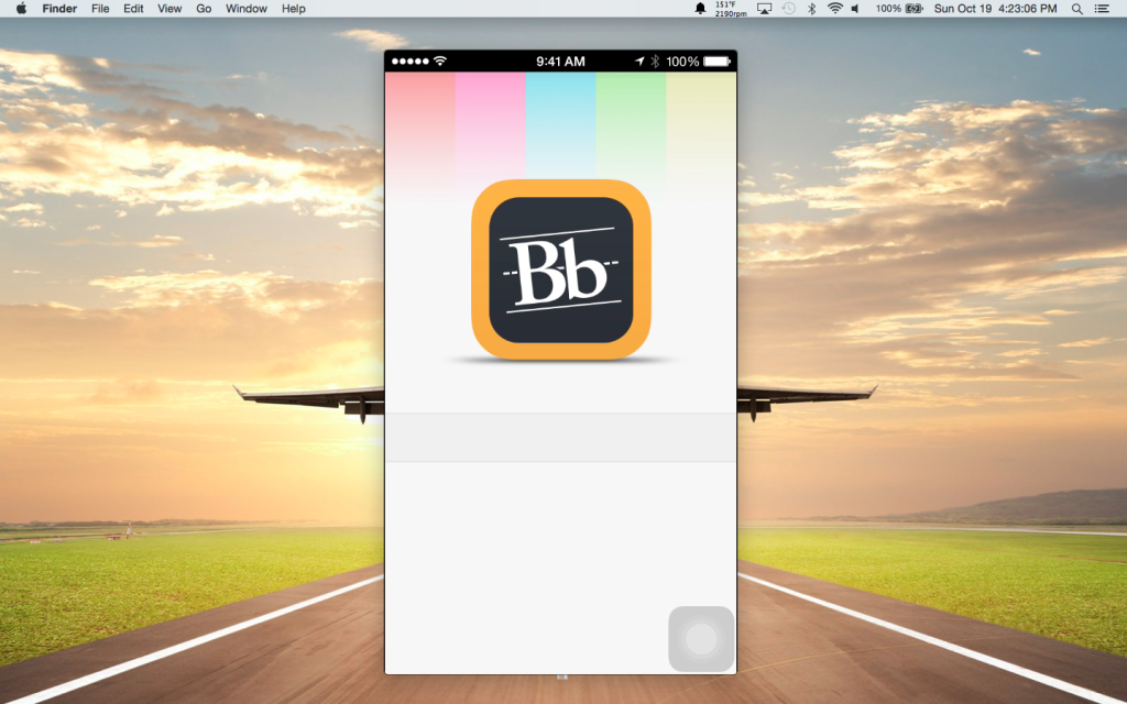 Mac desktop displaying an iPhone screen via Quicktime
