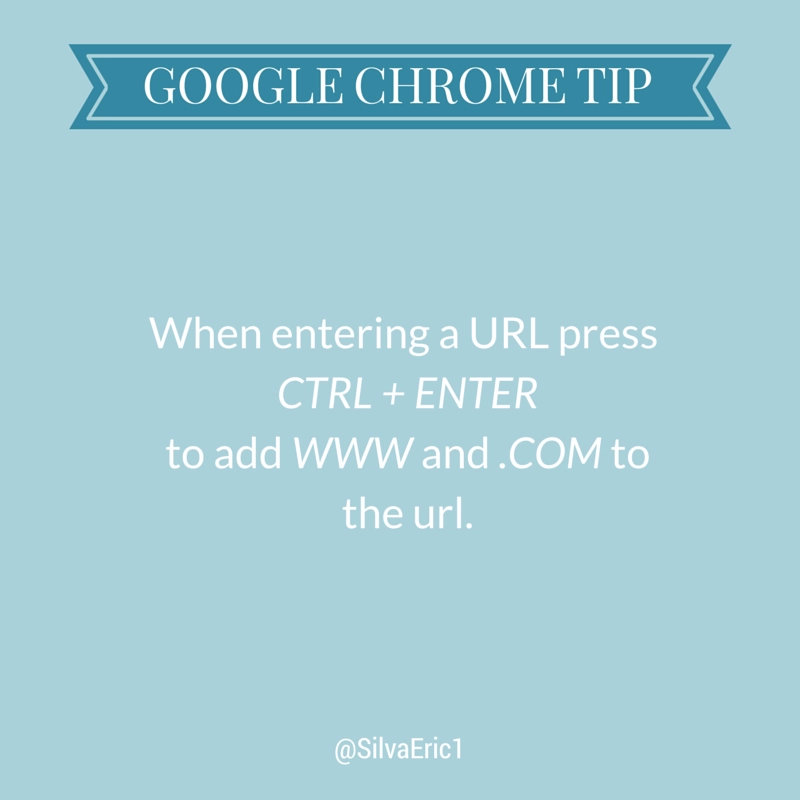 Google Chrome Tip: When entering a URL, press CTRL + Enter to add "www" and ".com" to the URL. 